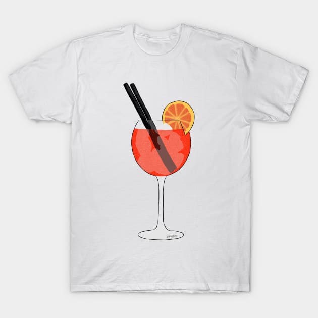 Aperol Spritz Cocktail Summer Drink T-Shirt by ArtRaft Pro